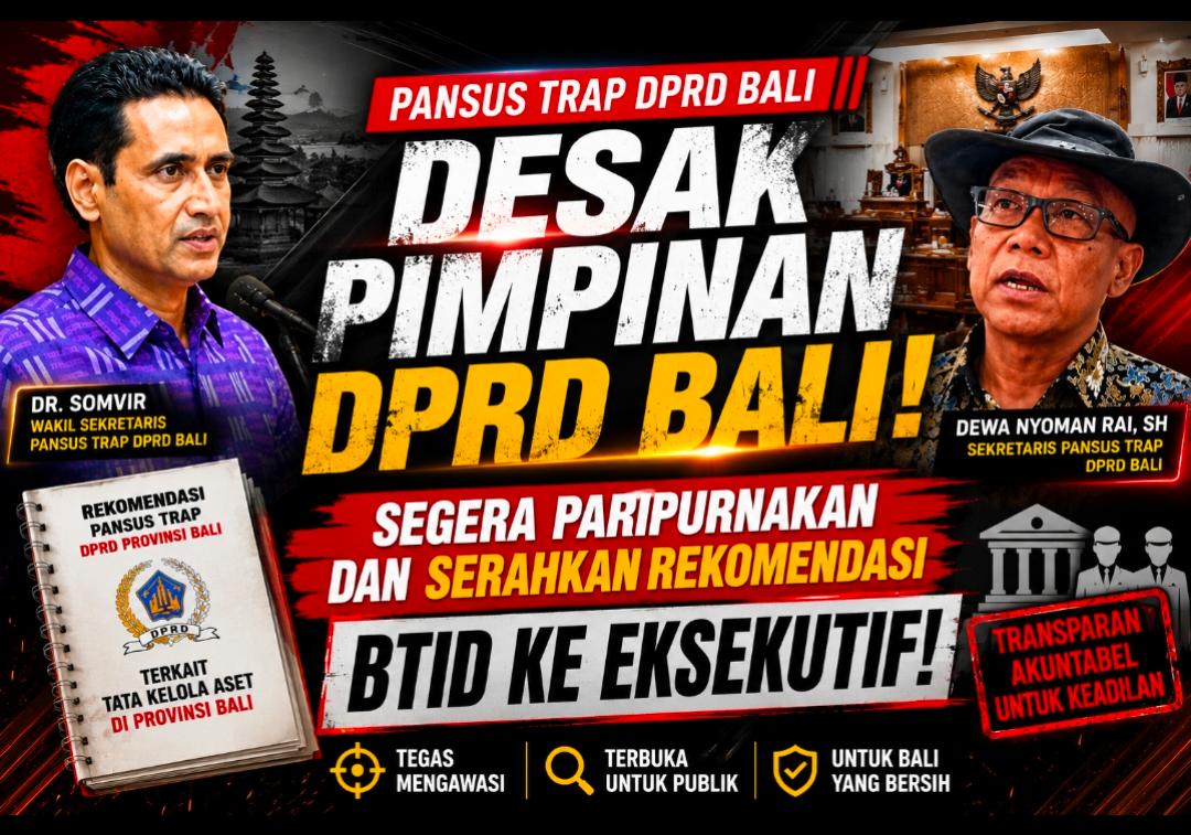 BALINEWSID.COM, DENPASAR – The Special Committee (Pansus) on TRAP of the Bali Provincial Legislative Council (DPRD Bali) has urged the council leadership to im…