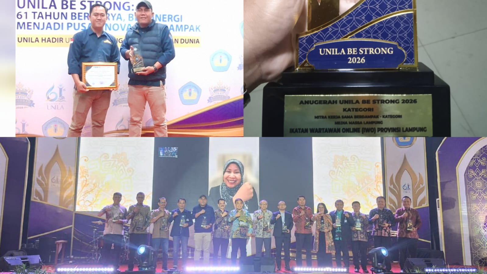 IWO Lampung Receives Unila Be Strong 2026 Award for Impactful Media Partnership