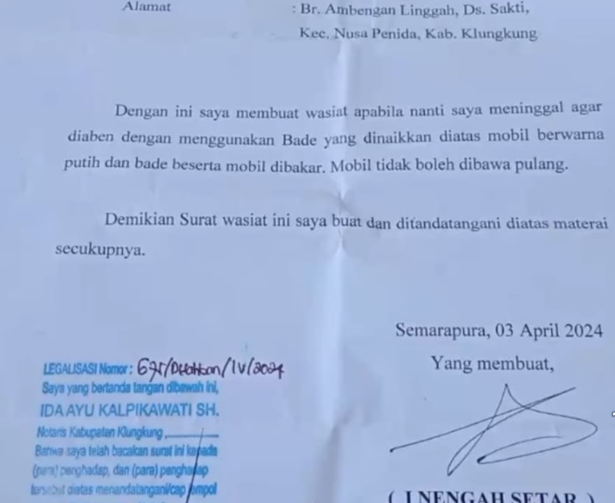 KLUNGKUNG, BALINEWS.ID - Masyarakat dihebohkan dengan ngaben jasad Jro Mangku Nengah Setar di setra Sakti, Nusa Penida beberapa waktu lalu. Banyak spekulasi da…