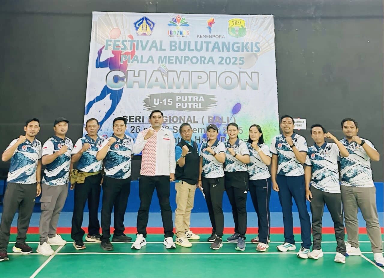 BALINEWS.ID - Festival Bulutangkis Piala Kementerian Olahraga (Kemenpora) U-15 Region Bali resmi dibuka pada Jumat (26/9/2025) oleh Ketua Tim Peningkatan Prest…