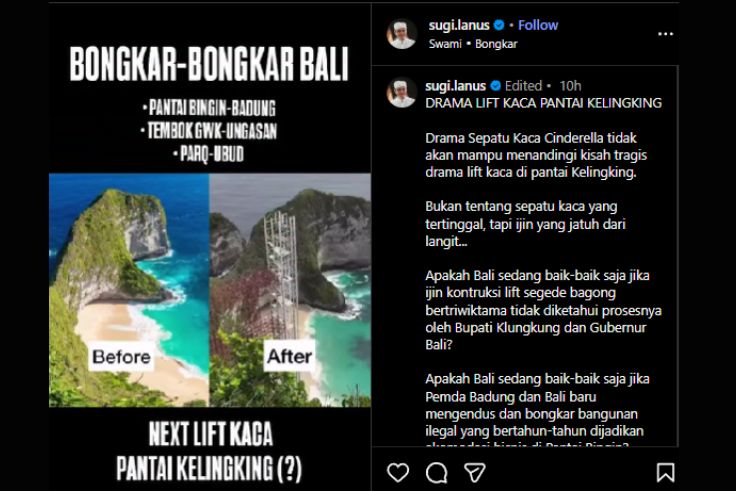 Drama Lift Kaca di Pantai Kelingking