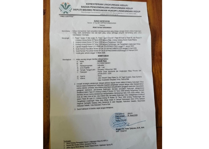 DENPASAR, BALINEWS.ID - Penanganan dugaan pencemaran lingkungan di Tempat Pemrosesan Akhir (TPA) Suwung memasuki babak baru. Penyidik dari Kementerian Lingkung…