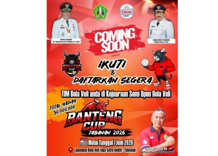 TABANAN, BALINEWS.ID – Semangat pembinaan olahraga bola voli di Bali kembali bergelora melalui penyelenggaraan Turnamen Bola Voli Banteng Tabanan Cup 2026. Seb…