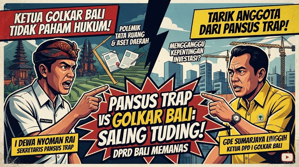 DENPASAR, BALINEWS.ID – Polemik mundurnya Fraksi Partai Golkar dari Panitia Khusus (Pansus) Penegakan Peraturan Daerah terkait Tata Ruang, Aset Daerah, dan Per…