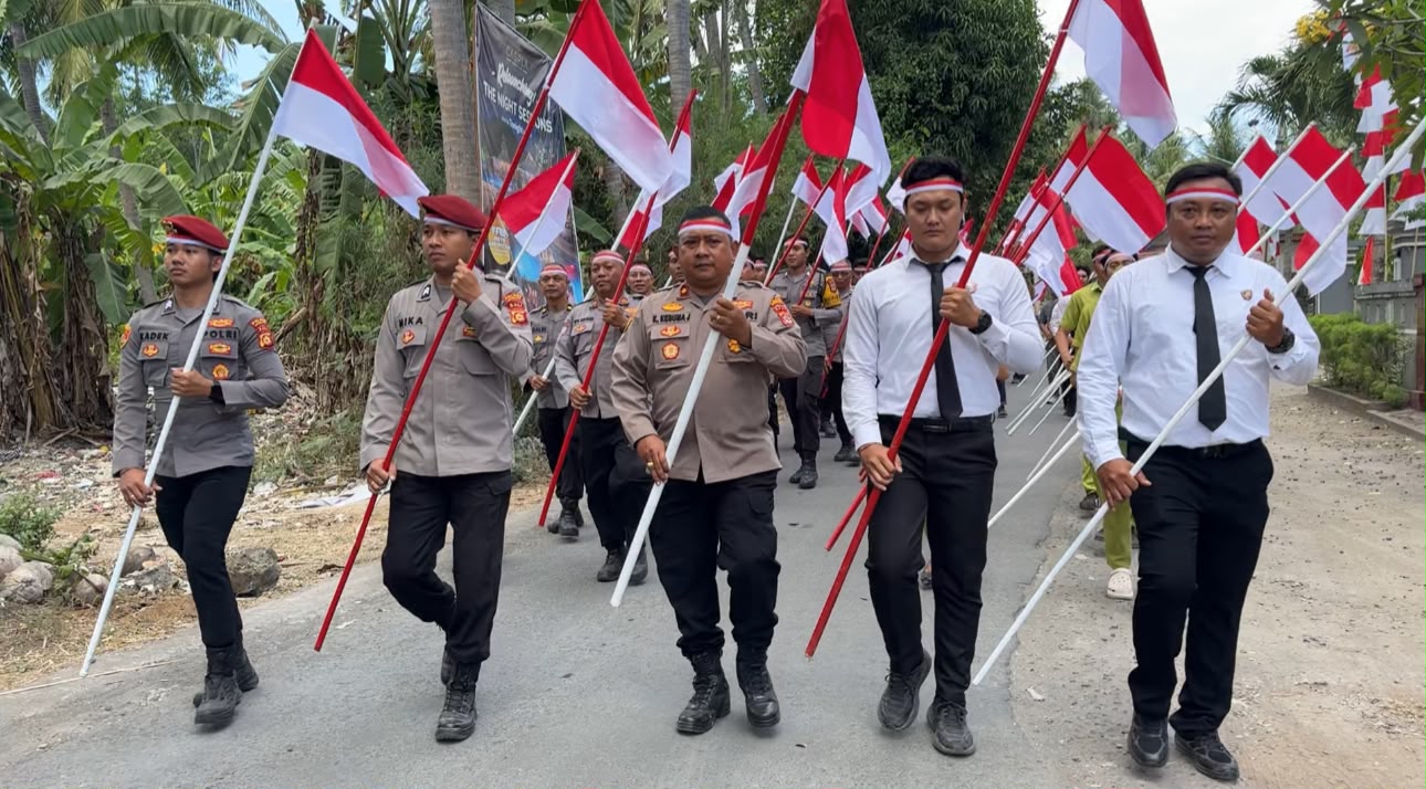 NUSA PENIDA, BALINEWS.ID – Semangat menyambut Hari Ulang Tahun (HUT) ke-81 Kemerdekaan Republik Indonesia digaungkan Polsek Nusa Penida melalui pemasangan 81 B…