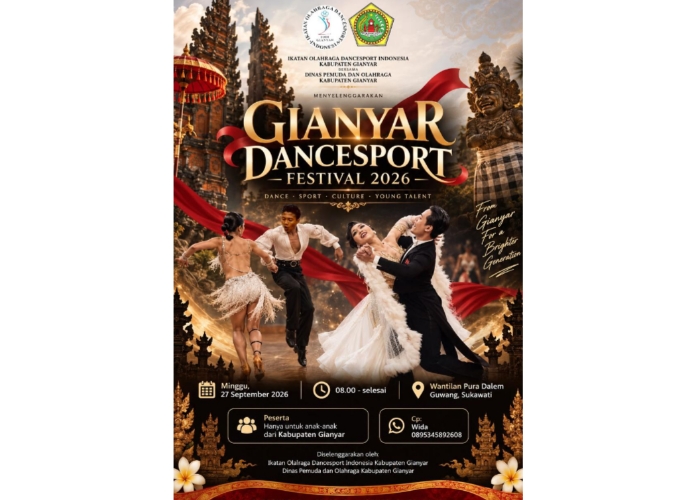 Rangkul Bibit Atlet Sejak Dini, Gianyar Dancesport Festival 2026 Siap Digelar
