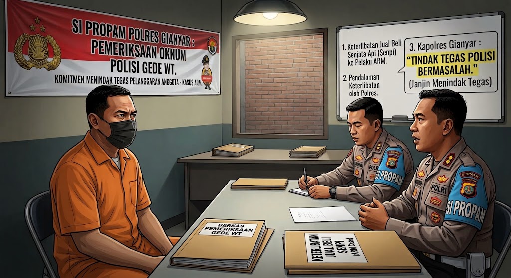 Ilustrasi oknum polisi inisial Gede WT diperiksa Program.