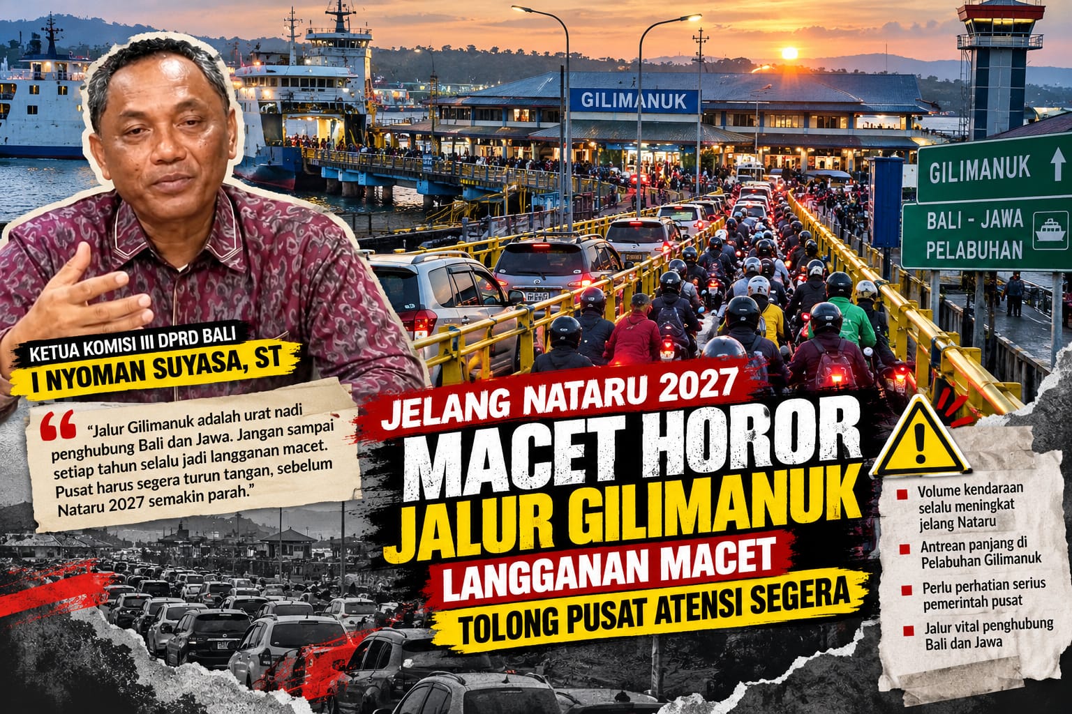 IWO Bali Urges Stronger Central Government Attention to Gilimanuk Route Ahead of 2027 Christmas and New Year Holiday Rush