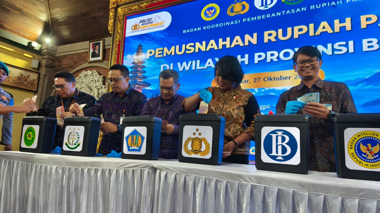 Bali Police and Bank Indonesia Destroy 3,731 Counterfeit Banknotes Worth IDR 341.5 Million