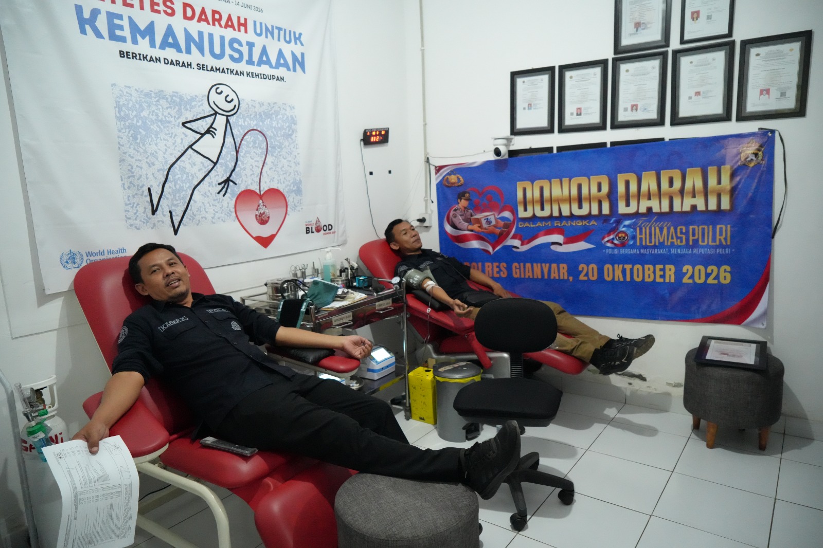 Humas Polres Gianyar Gelar Donor Darah, Kumpulkan 13 Kantong Darah