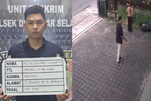 Kevin, pelaku penganiaya sesama pemotor di Denpasar diamankan.