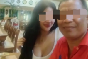 oknum polisi dari Polsek Kuta berinisial Aiptu INS bersama seorang perempuan selebgram. (Istimewa)
