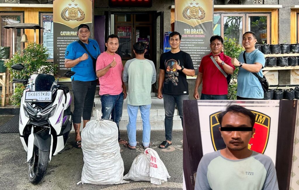 Pencuri kawat tembaga berhasil diciduk oleh Unit Reskrim Polsek Gianyar.