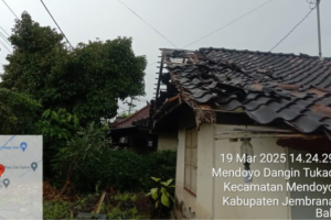 Sejumlah rumah warga di Kabupaten Jembrana rusak akibat diterpa angin kencang.