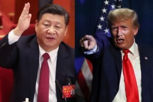 Presiden Republik Rakyat Tiongkok Xi Jinping (Kiri) dan Presiden AS Donald Trump (kanan).