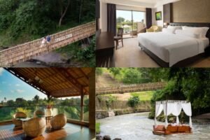 Love blooms by the river: A couple savors a candlelit dinner under the stars at Sthala, a Tribute Portfolio Hotel, Ubud Bali,where every moment is crafted for romance.
