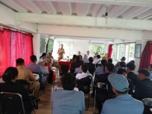 Sosialiasi terkait tenaga kerja oleh Disnaker Karangasem beberapa waktu yang lalu.