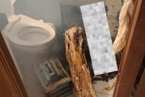 AA (54), ditemukan dalam kondisi mengenaskan dengan luka bakar di tubuh.