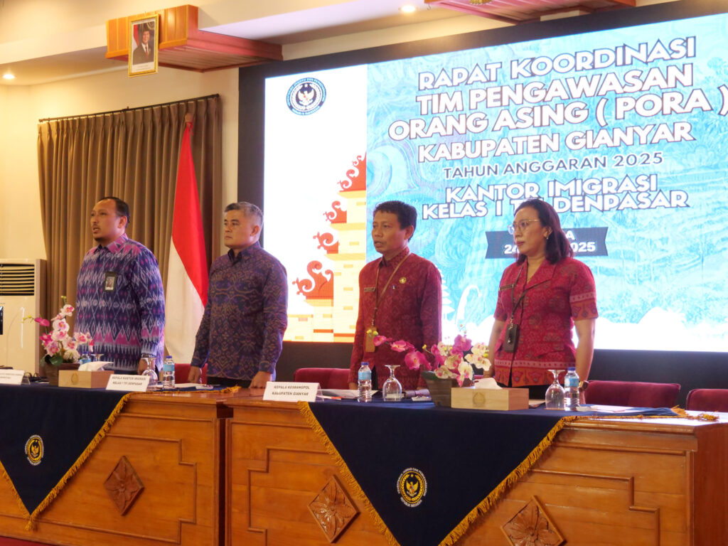 Rapat Koordinasi Timpora di Gianyar untuk memperkuat pengawasan terhadap WNA.