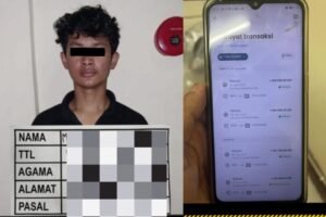 MM (19) diamankan polisi usai mencuri tas dan uang milik majikannya.