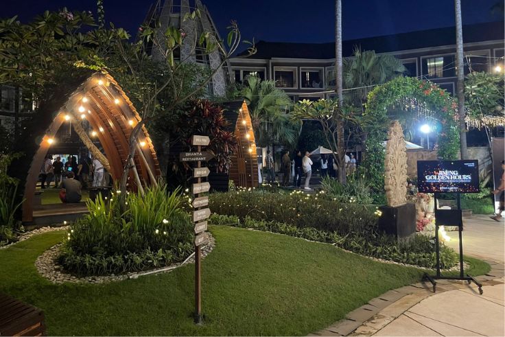 The illuminated garden at Golden Tulip Jineng Resort Bali offers a stunning new venue in the heart of Kuta.