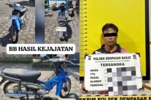 Barang bukti sepeda motor hasil curian yang berhasil diamankan bersama pelaku.