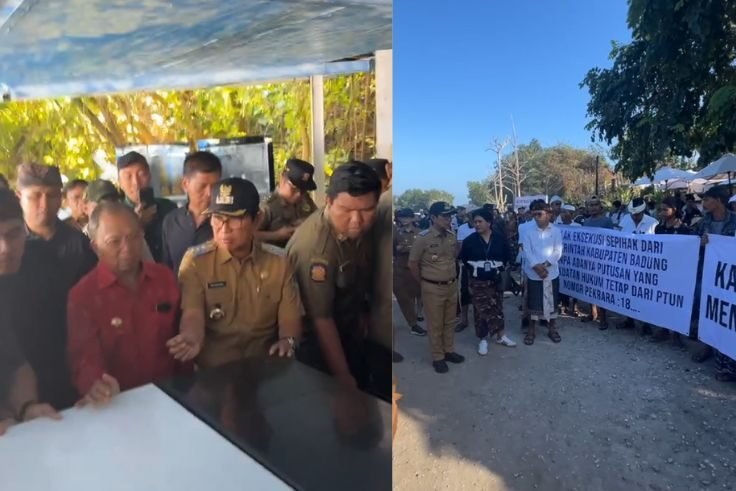 Gubernur Bali Wayan Koster bersama Bupati Badung I Nyoman Giri Prasta Adi Arnawa memimpin langsung pembongkaran bangunan ilegal di kawasan Pantai Bingin, Pecatu.