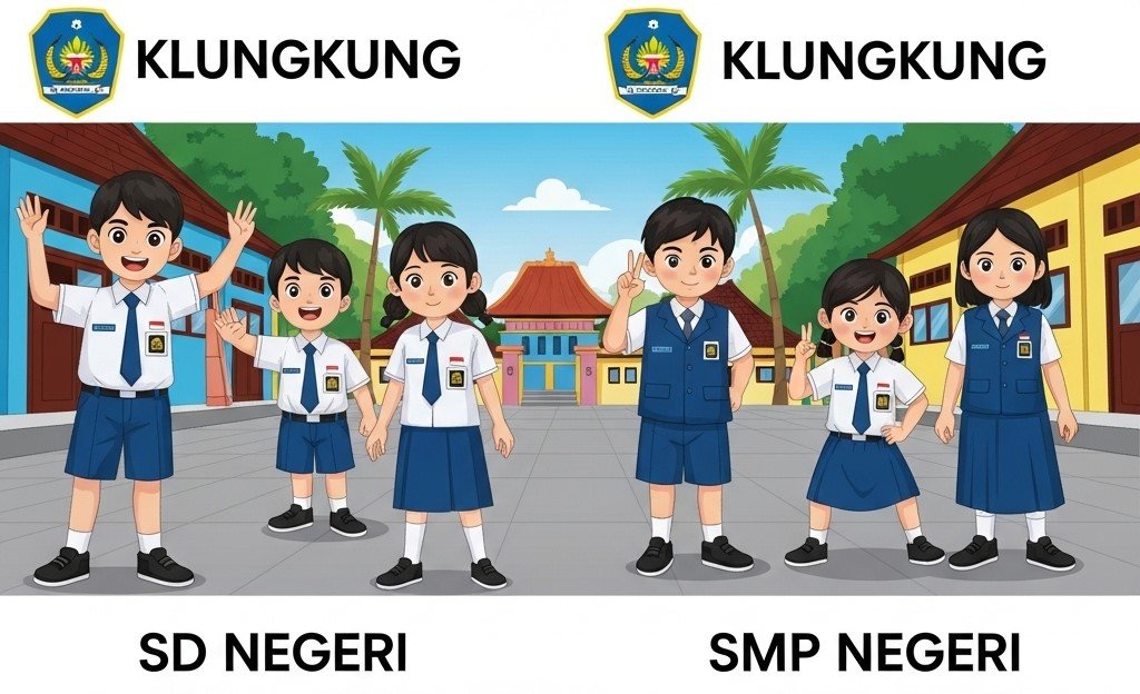 Ilustrasi siswa di sekolah negeri Klungkung.
