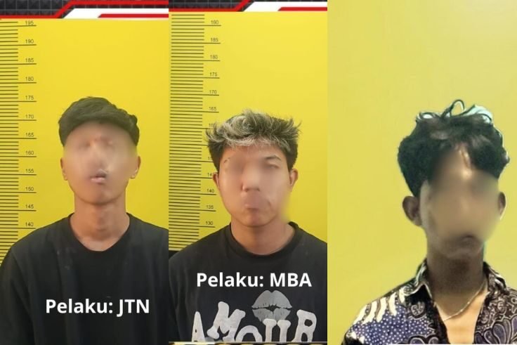 Tiga remaja pelaku curanmor yang berhasil diamankan.
