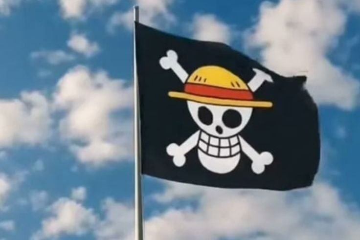 Ilustrasi bendera one piece.