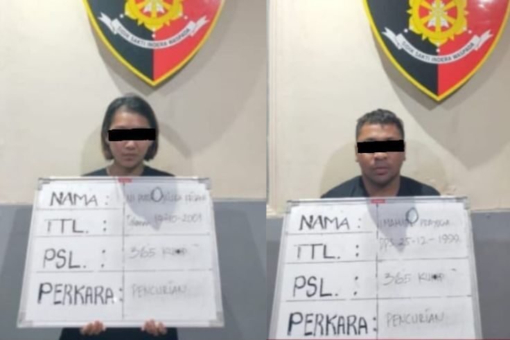 Dua pelaku pencurian dengan kekerasan diamankan di Mapolsek Denpasar Timur.