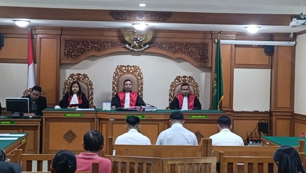 Sidang kasus pembunuhan Tojan di PN Gianyar.