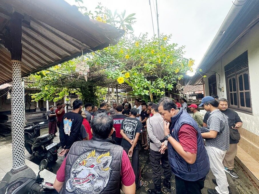 Suasana rumah duka di Bangli.