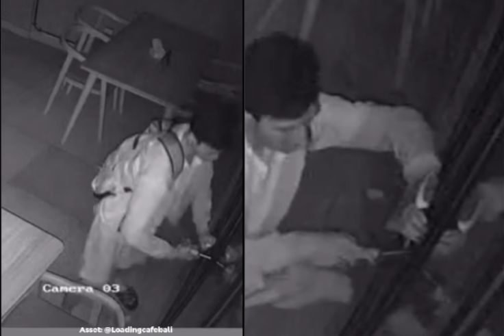 keterangan foto tangkapan layar aksi pelaku di Loading Café, Sesetan.