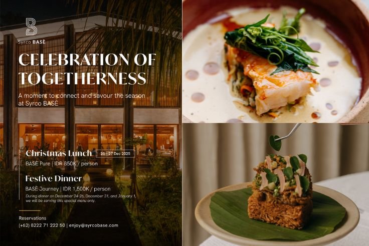 A selection of festive dishes from Syrco BASÈ’s holiday menu.