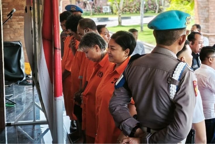 Para tersangka pengedar narkoba yang ditangkap Satresnarkoba Polresta Denpasar dalam 2 pekan.