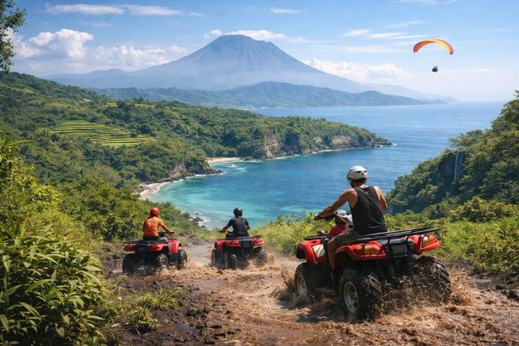 Ilustrasi bermain ATV.