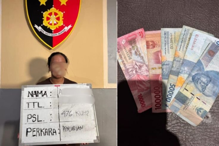 ART asal Banyuwangi diamankan polisi setelah diduga mencuri uang dan cincin emas milik majikannya di Denpasar Timur.