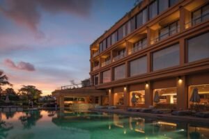 The serene atmosphere at Noema Resort Pererenan offers guests a tranquil space to reflect and embrace the quiet beauty of Bali during the sacred Nyepi retreat.