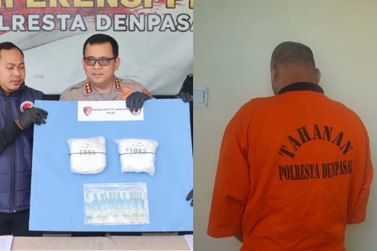 Residivis narkoba MT diamankan polisi bersama barang bukti sabu seberat lebih dari 2 kilogram di Jimbaran.