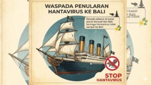 Ilsutrasi kapal pesiar yang berlayar dengan ancaman Hantavirus di Eropa.