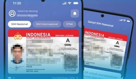 Contoh SIM yang bisa diunduh lewat aplikasi.
