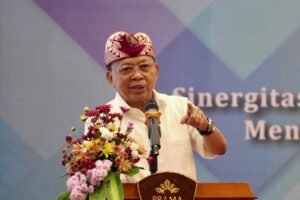 Gubernur Bali, Wayan Koster saat membuka Musyawarah Provinsi XII INKINDO Bali di Denpasar, Rabu (6/5).