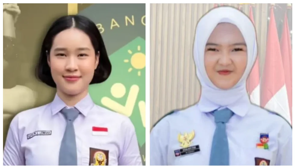 Cathlyn Yvaine Lesmana (kiri), siswi asal Makassar itu semula disebut masuk tiga besar calon Pasukan Pengibar Bendera Pusaka nasional 2026. Namun, di detik akhir namanya digantikan siswi asal Jeneponto, Keisha Ratu Utami.