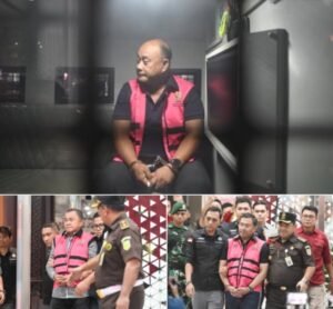 Dadan Hindayana (atas) eks Ketua BGN dan Wakil Kepala BGN, Sony Sonjaya dan Lodewyk Pusung, diborgol.