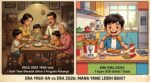 Ilustrasi perbandingan zaman dulu dan kini. Yang penting sama-sama bahagia.