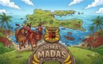Ilsutrasi ormas Madas dengan latar belakang Pulau Madura.