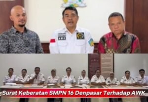 AWK saat menemui orang tua siswa. Dan tim SMPN 16 Denpasar saat beri surat keberatan secara terbuka melalui video.