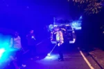 Polisi melakukan olah tempat kejadian perkara (TKP) usai kecelakaan maut di Jalan Nangka Selatan, Denpasar Utara, Senin (8/6/2026) dini hari.