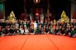 Bupati Badung I Wayan Adi Arnawa dan Wabup Bagus Alit Sucipta berfoto bersama Duta Badung usai penampilan pada Wimbakara Baleganjur Remaja PKB 2026 di Denpasar.